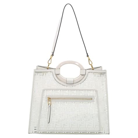 fendi white zucca tote|Fendi zucca shopper.